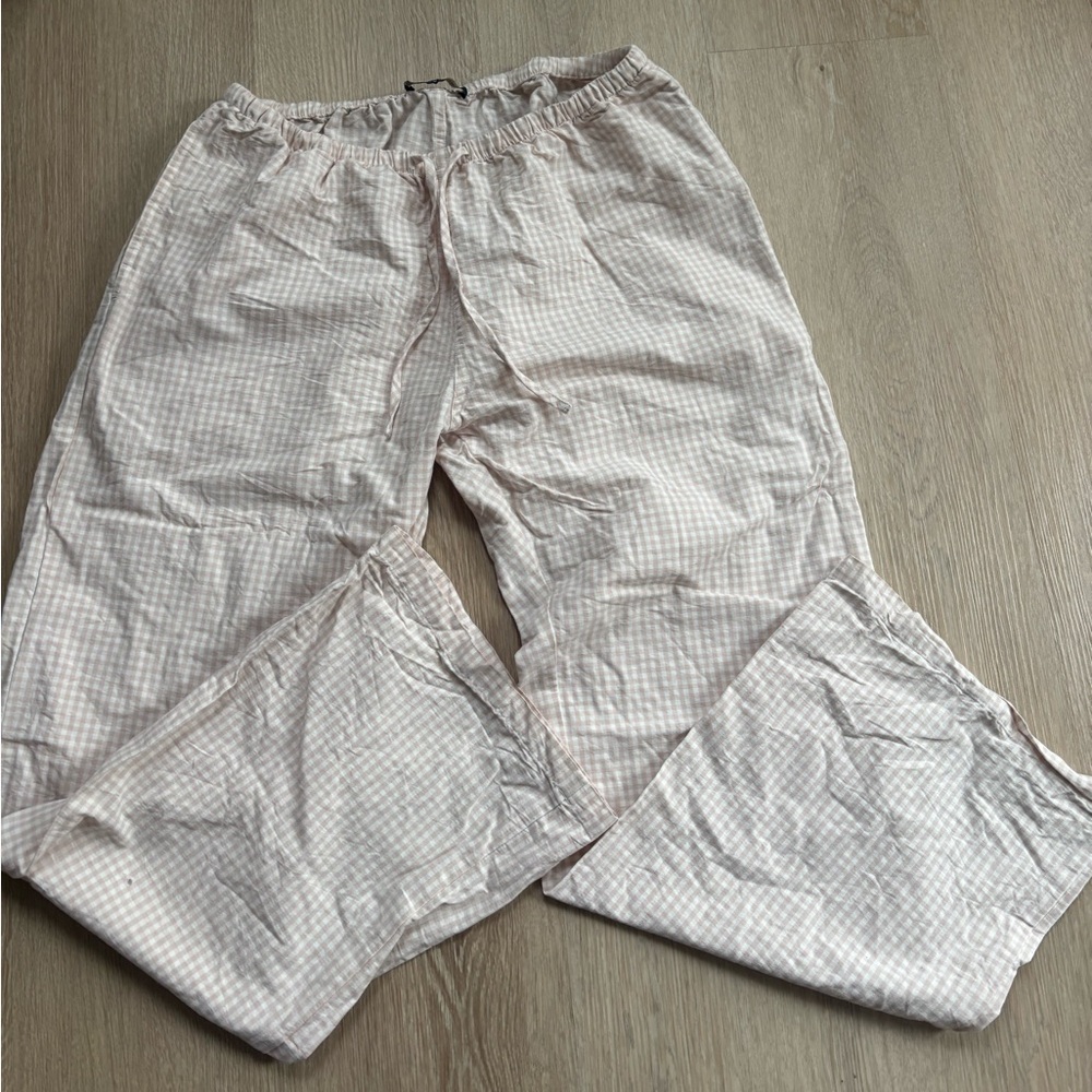 Brandy Melville Light Pink Gingham Pants